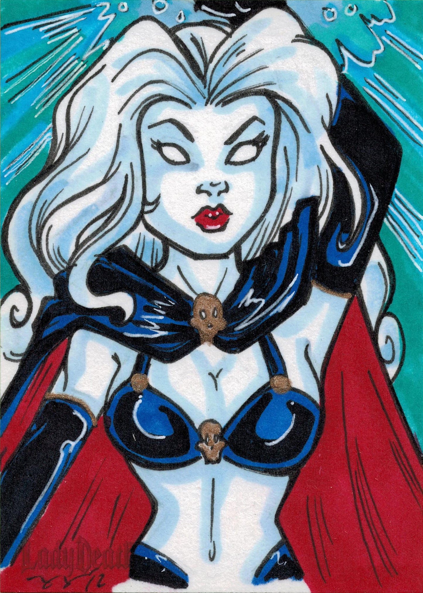 2012 5finity Lady Death Sketch Series Two Sketch Card by Mary Bellamy