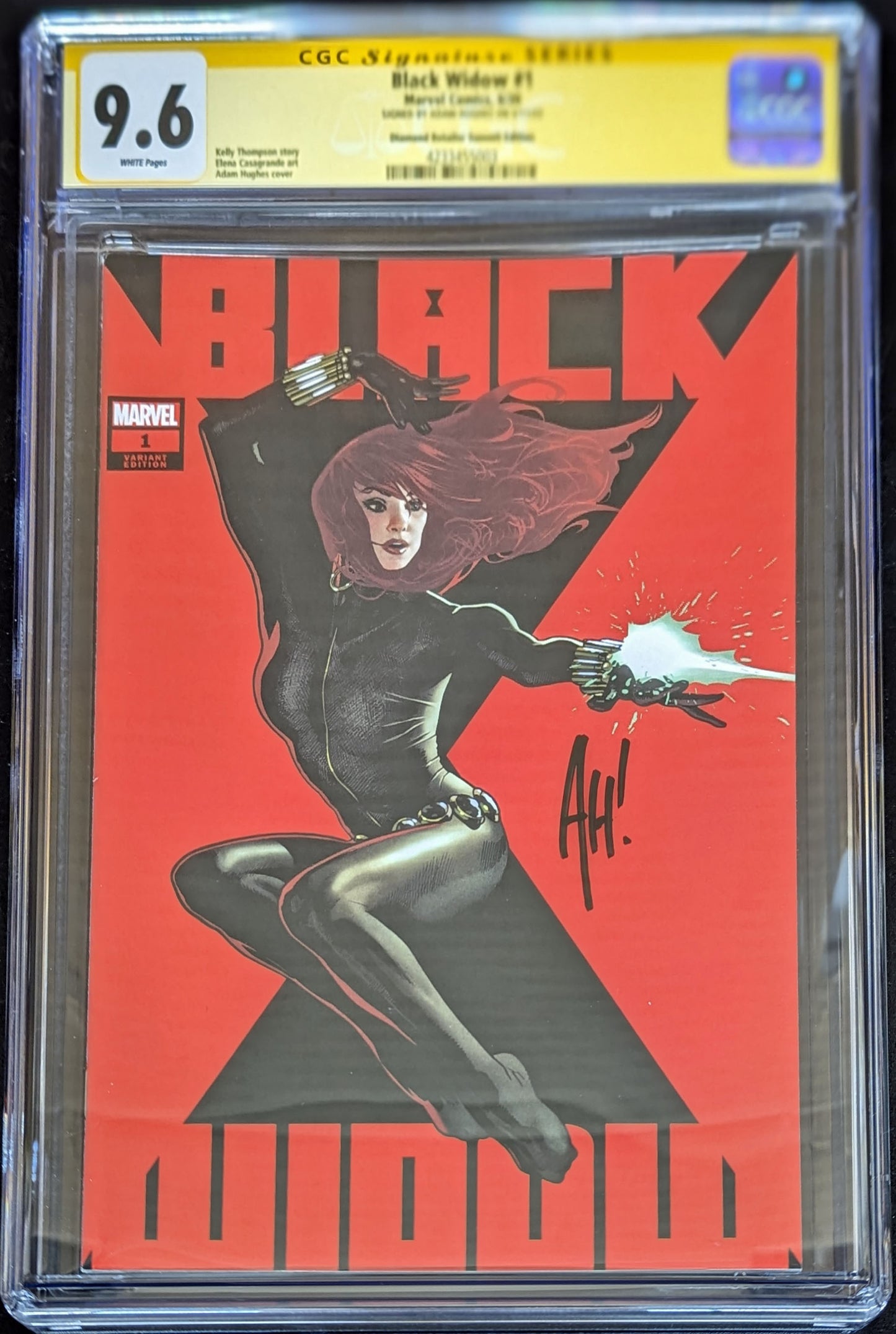 Black Widow #1 (2020) Diamond Variant Graded CGC 9.6 Signed By Adam Hughes