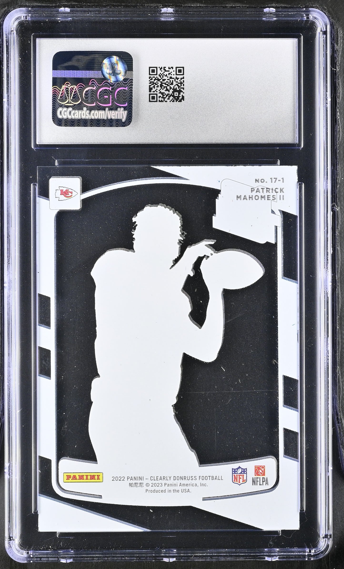 2022 Panini Clearly Donruss 17-1 Patrick Mahomes II CGC 8 NM/Mint Retro Rated Rookie RC