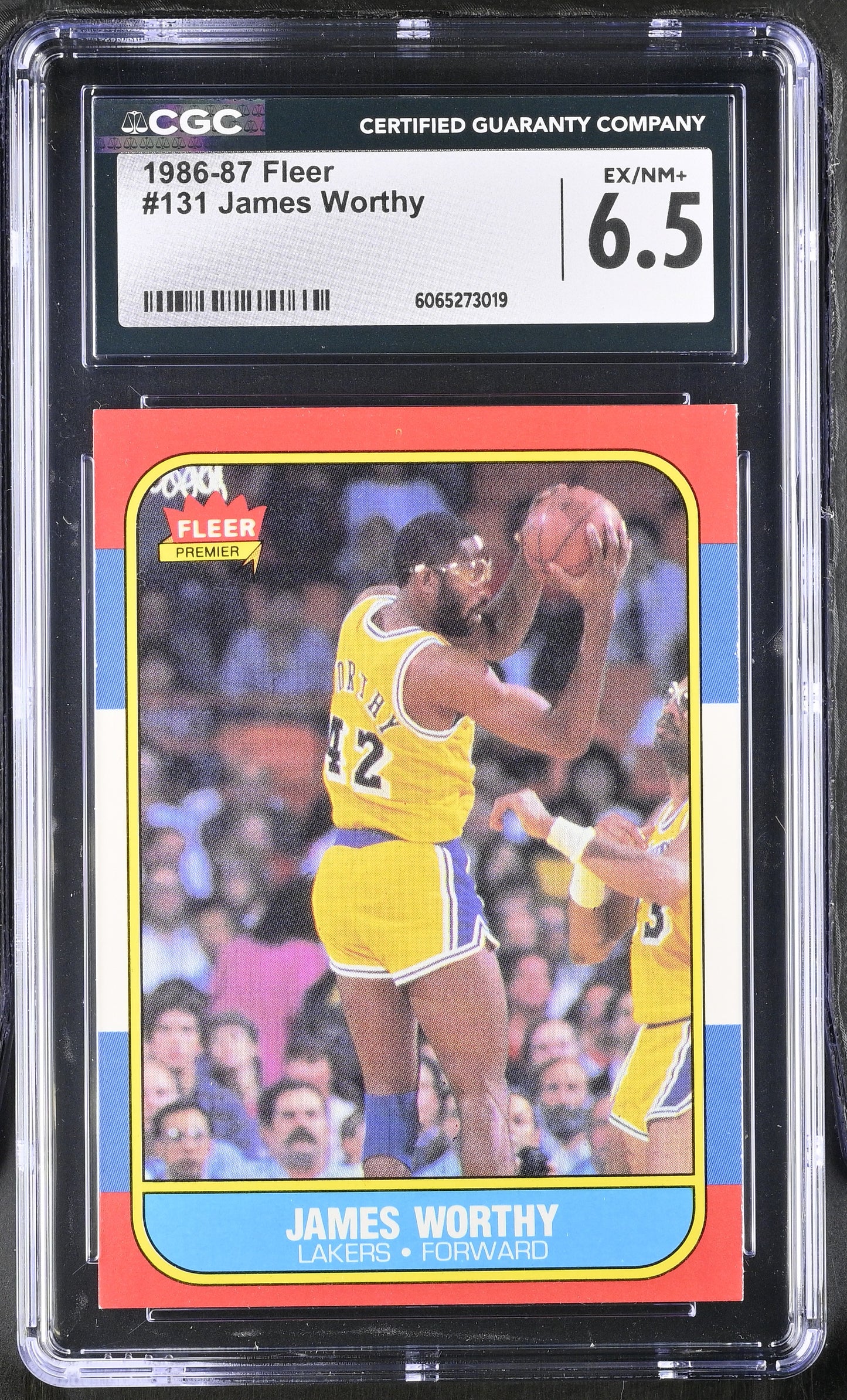 1986-87 Fleer Basketball #131 James Worthy CGC 6.5 EX/NM+