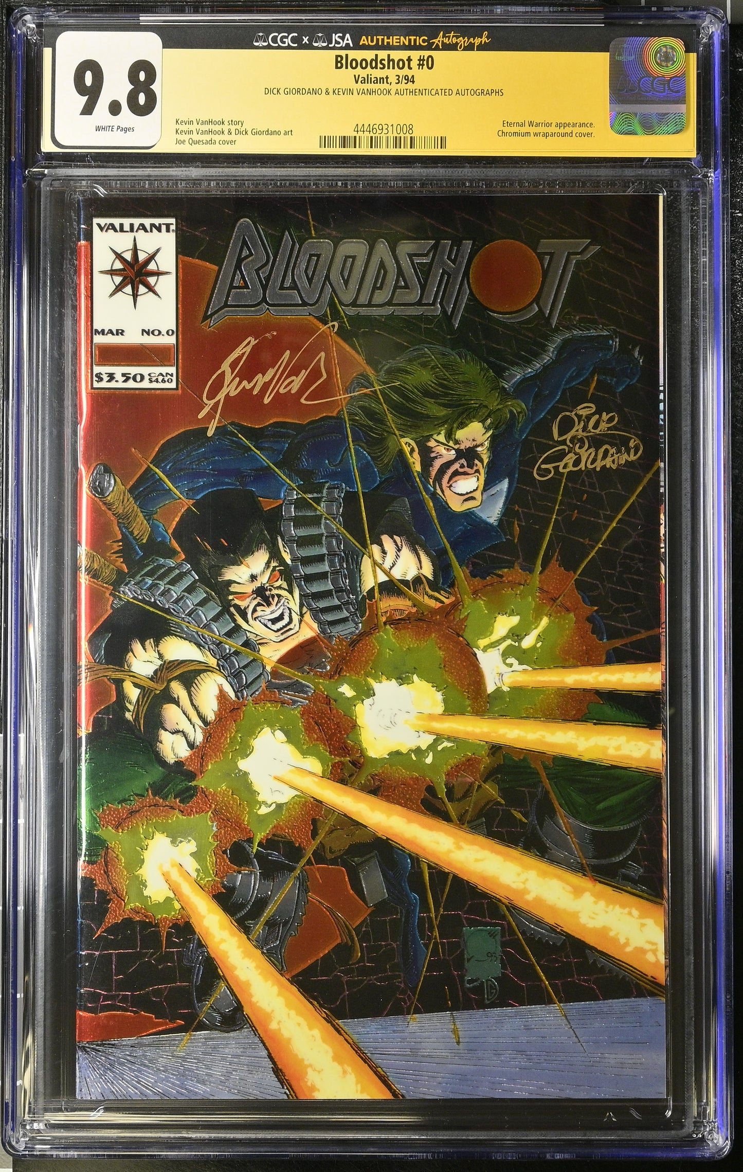 Bloodshot #0 graded CGC 9.8 Signed by Kevin Vanhook & Dick Giordano