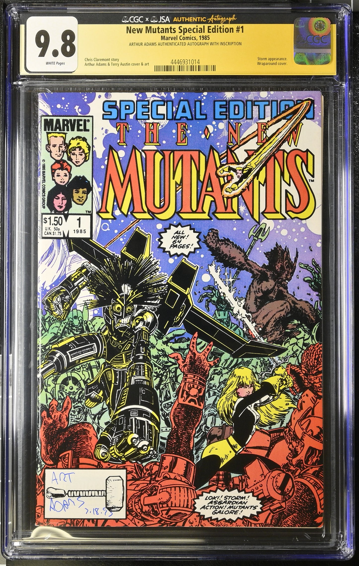 New Mutants Special Edition #1 (1985) graded CGC 9.8 Signed by Arthur Adams