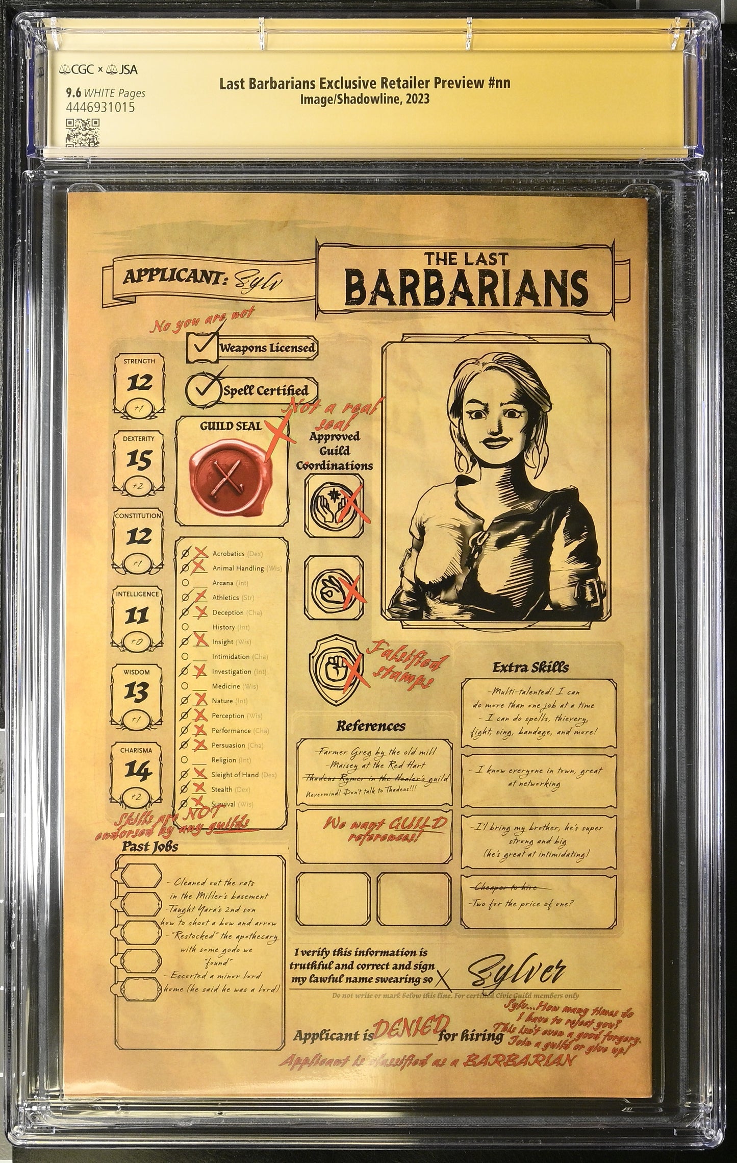 Last Barbarians Retailer Preview CGC 9.6 Signed by Brian Haberlin #120/200