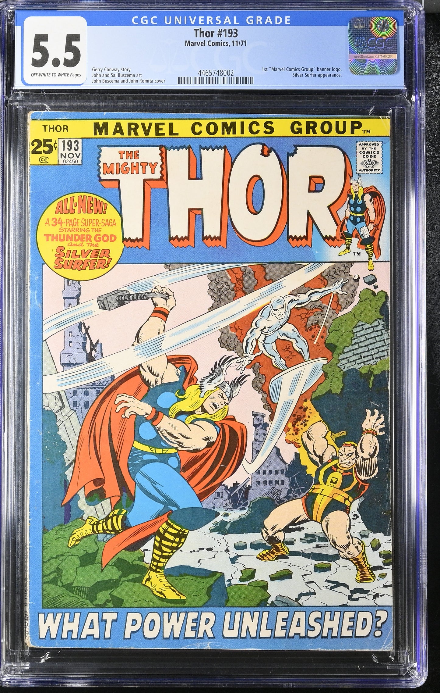 Thor 193 (1971) Graded CGC 5.5 Silver Surfer