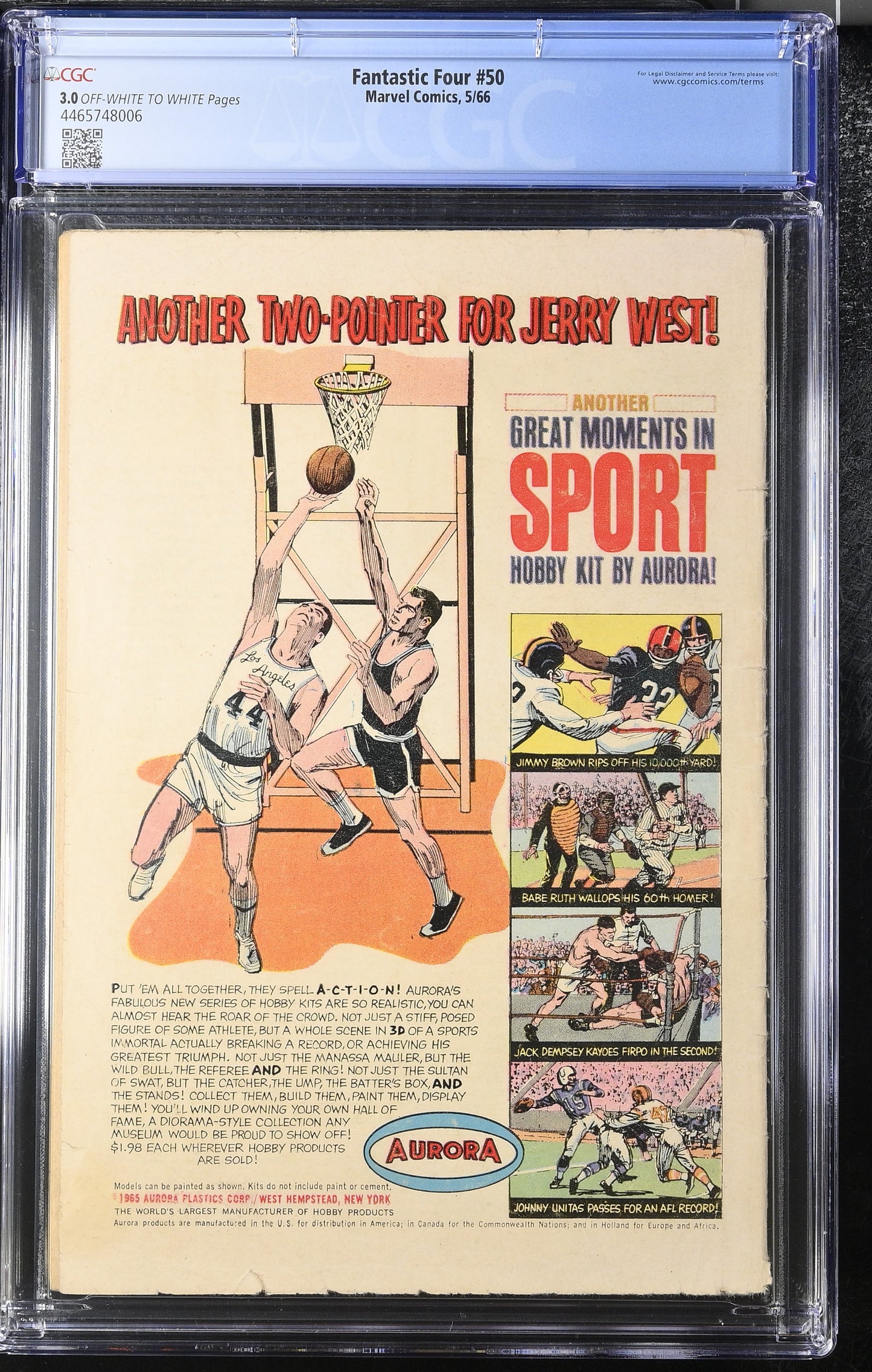 Fantastic Four 50 (1966) Graded CGC 3.0 Silver Surfer battles Galactus