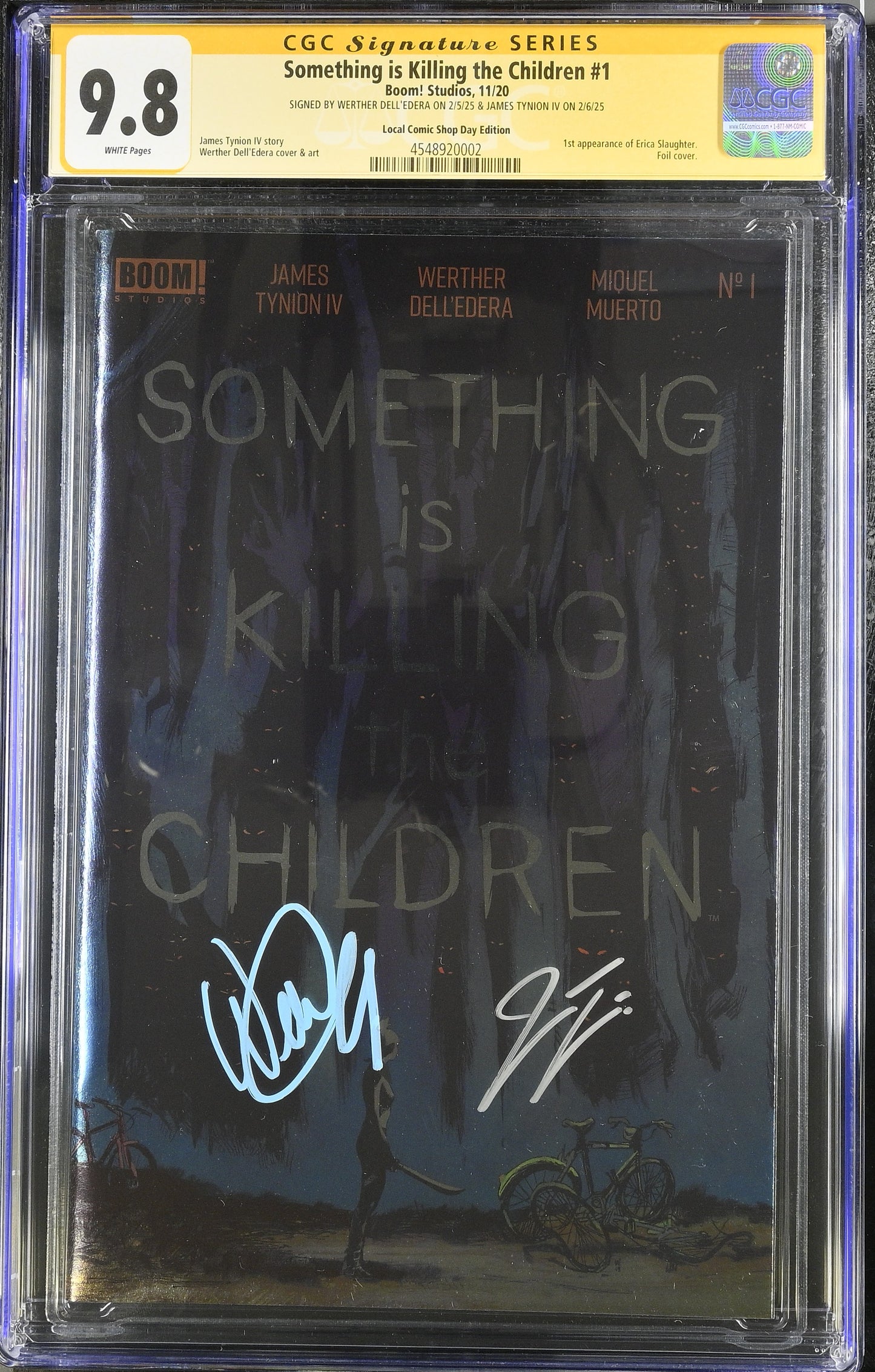 SOMETHING IS KILLING CHILDREN #1 LCSD 2020 FOIL CGC 9.8 Signed Dell'Edera Tynion 2