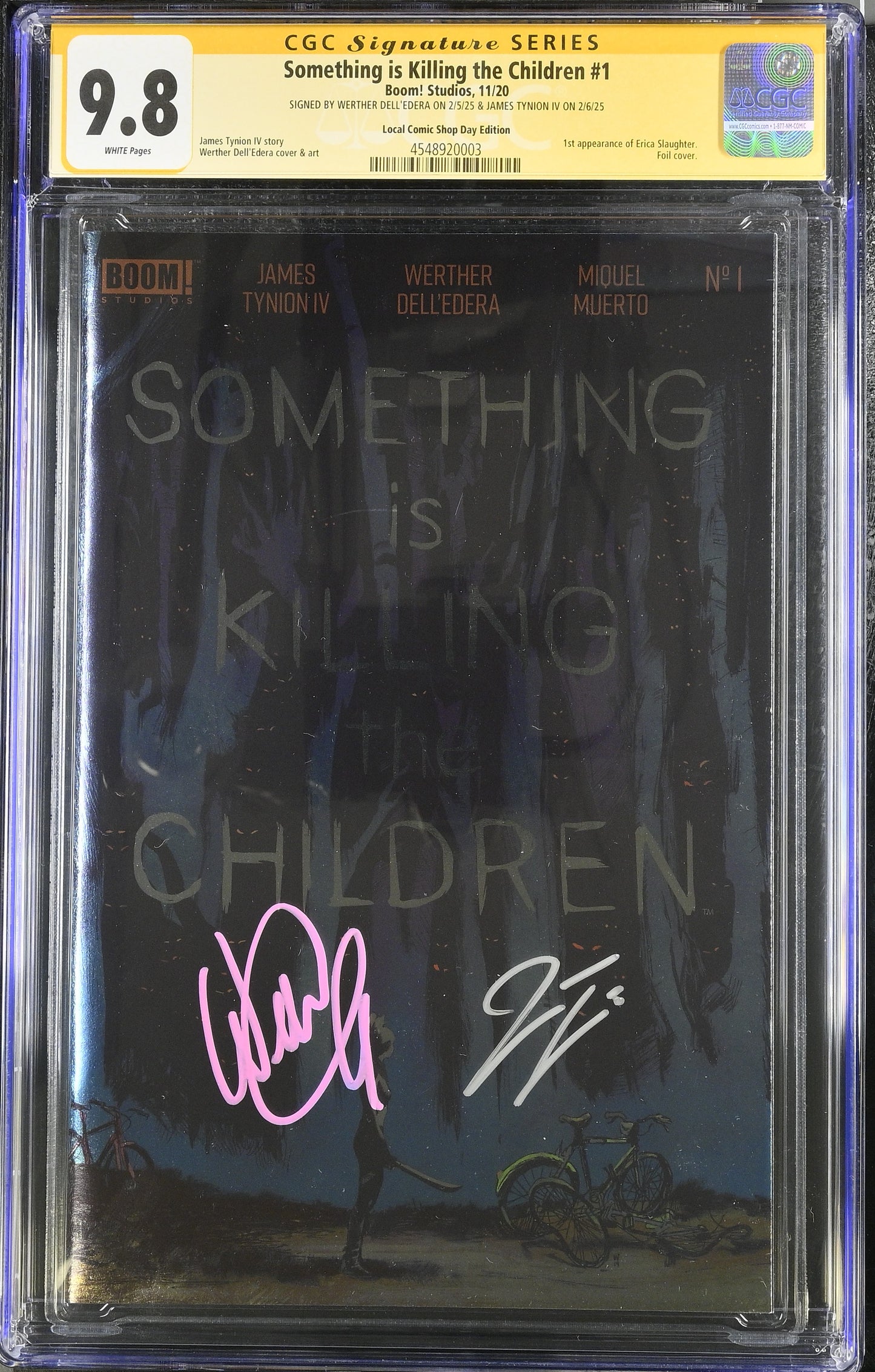 SOMETHING IS KILLING CHILDREN #1 LCSD 2020 FOIL CGC 9.8 Signed Dell'Edera Tynion 3