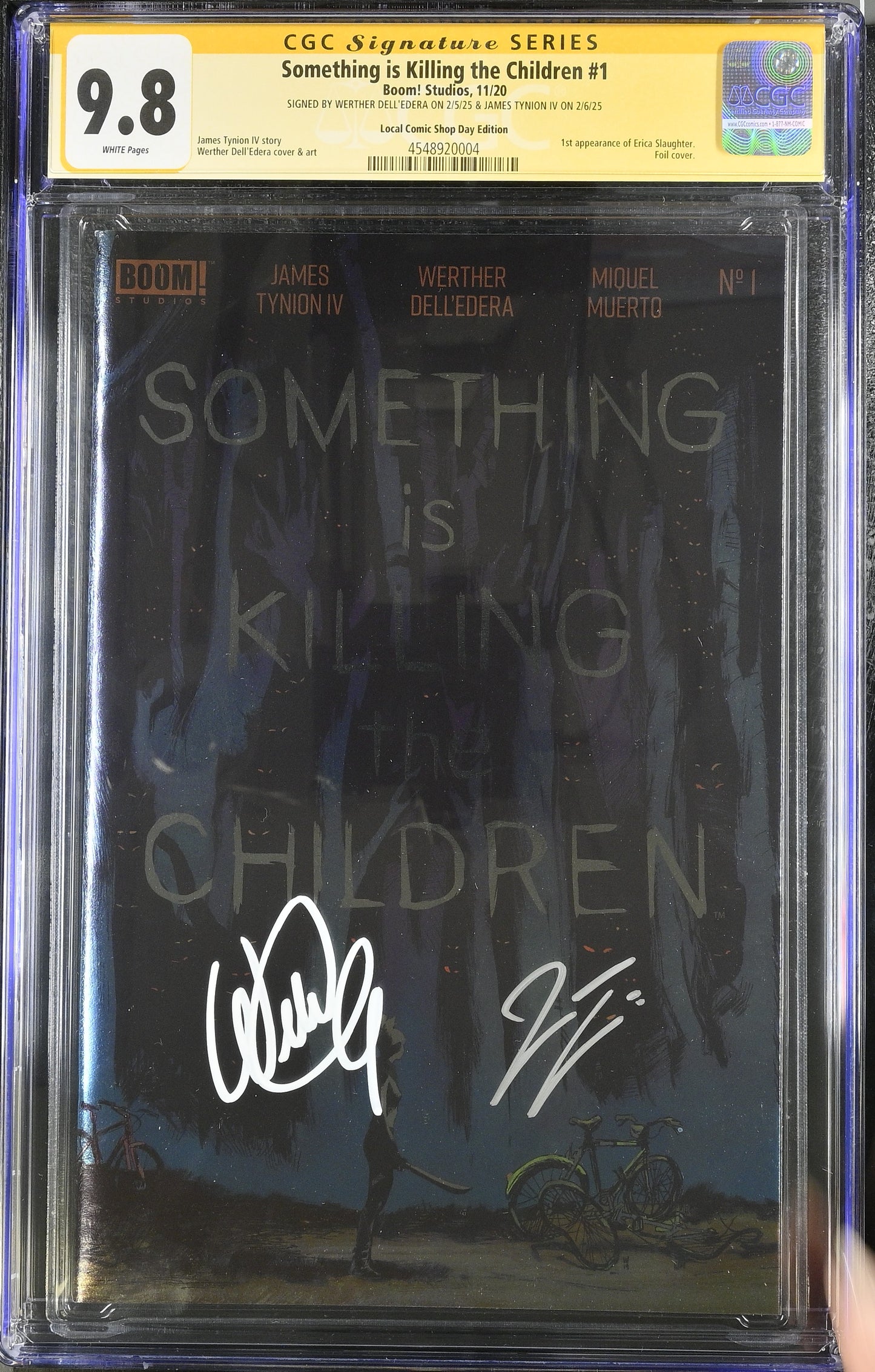 SOMETHING IS KILLING CHILDREN #1 LCSD 2020 FOIL CGC 9.8 Signed Dell'Edera Tynion 4