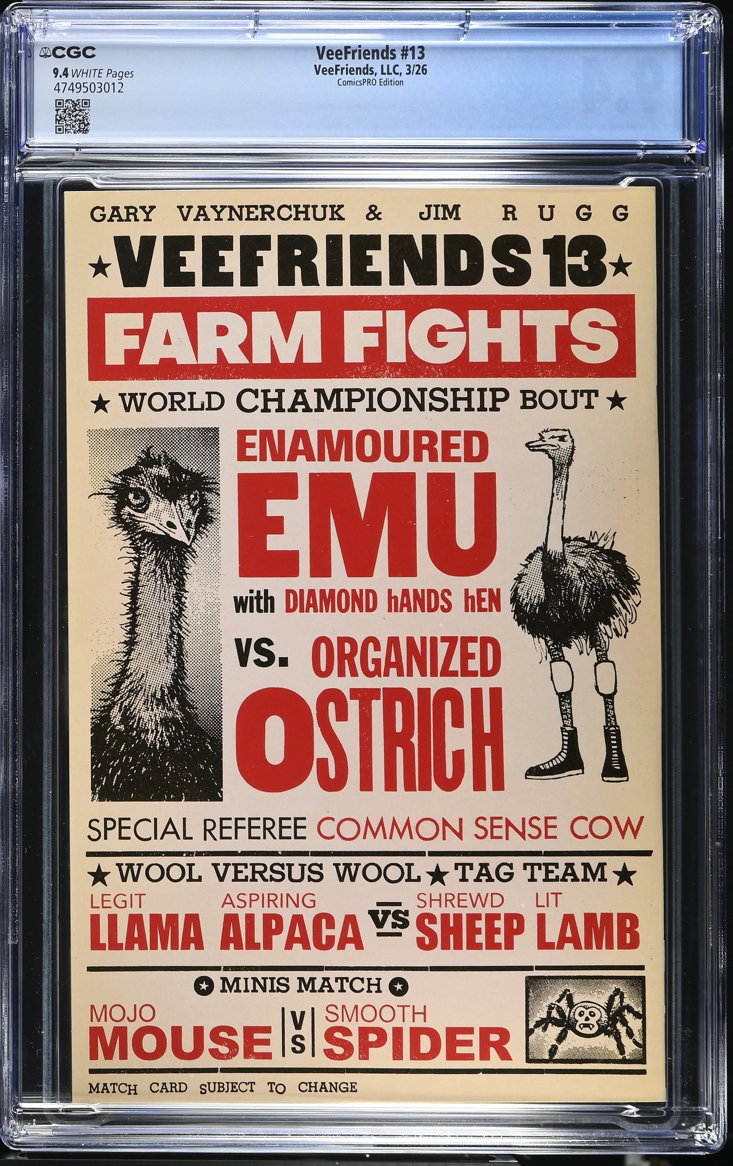 VeeFriends Comic Book #13: Farm Fights ComicsPRO Bill Sienkiewicz Virgin CGC 9.4