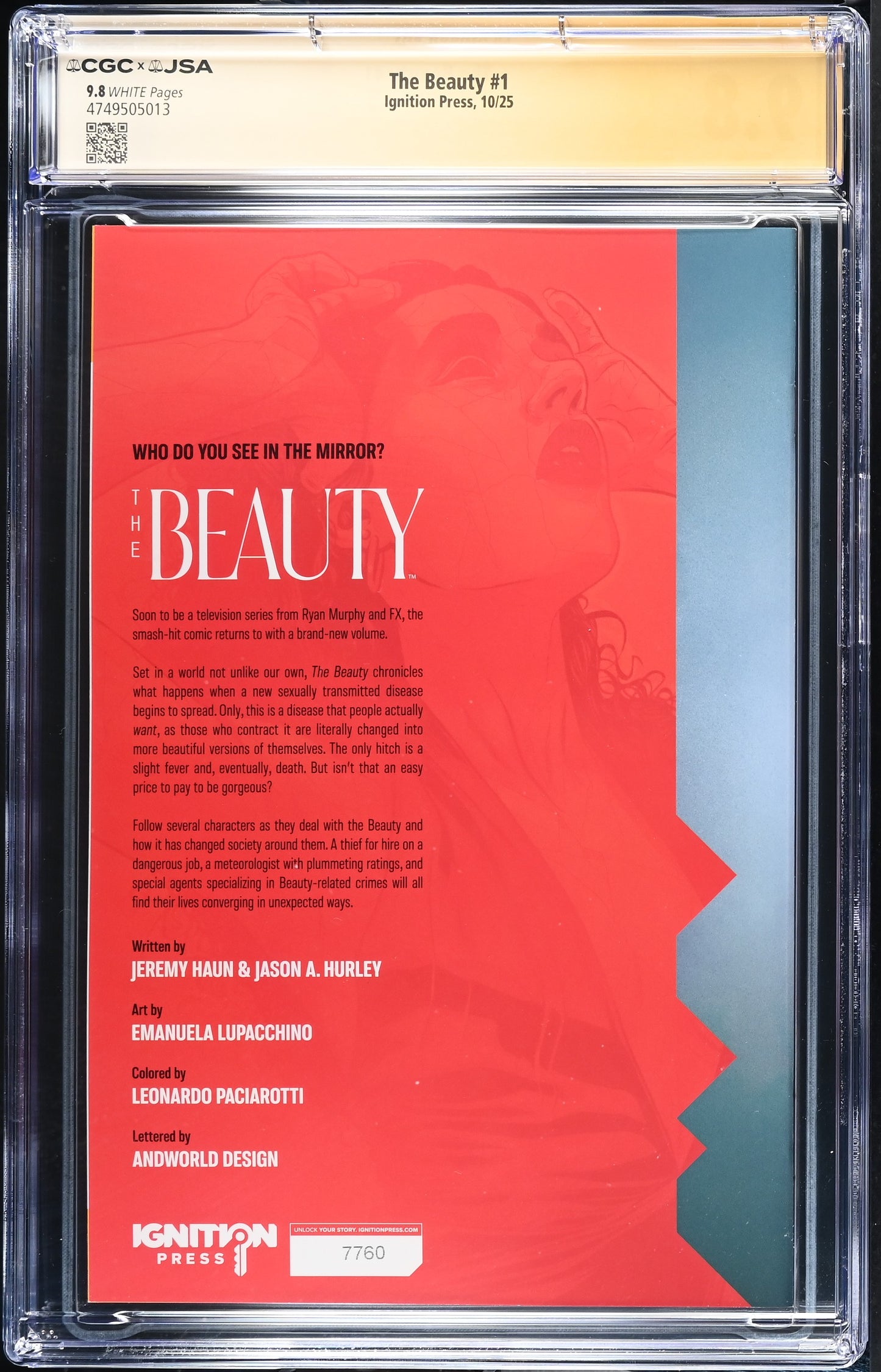 The Beauty (2025) #1 CGC 9.8 JSA Signed Jeremy Haun