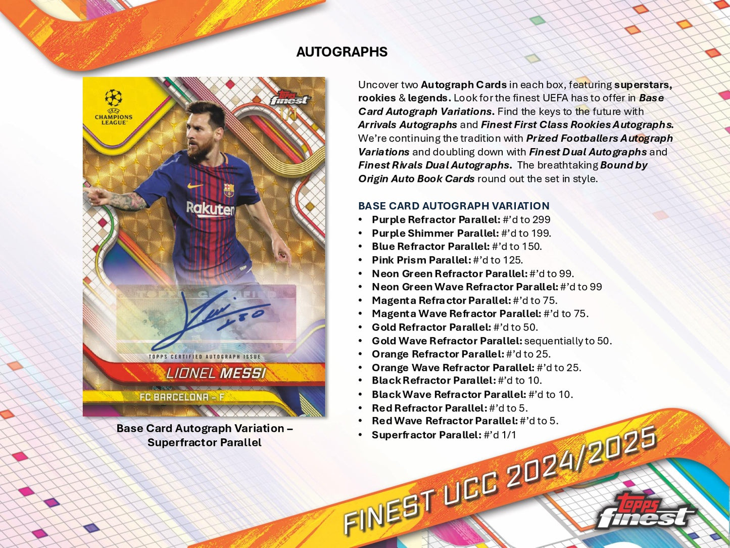 2024-25 Topps Finest UEFA Club Competitions Soccer Hobby Box