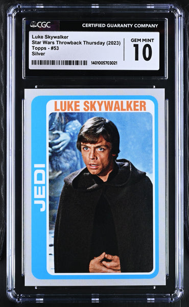 Star Wars Throwback Thursday 2023 Card #53 Luke Skywalker Silver 4/5 Graded CGC 10 Gem Mint