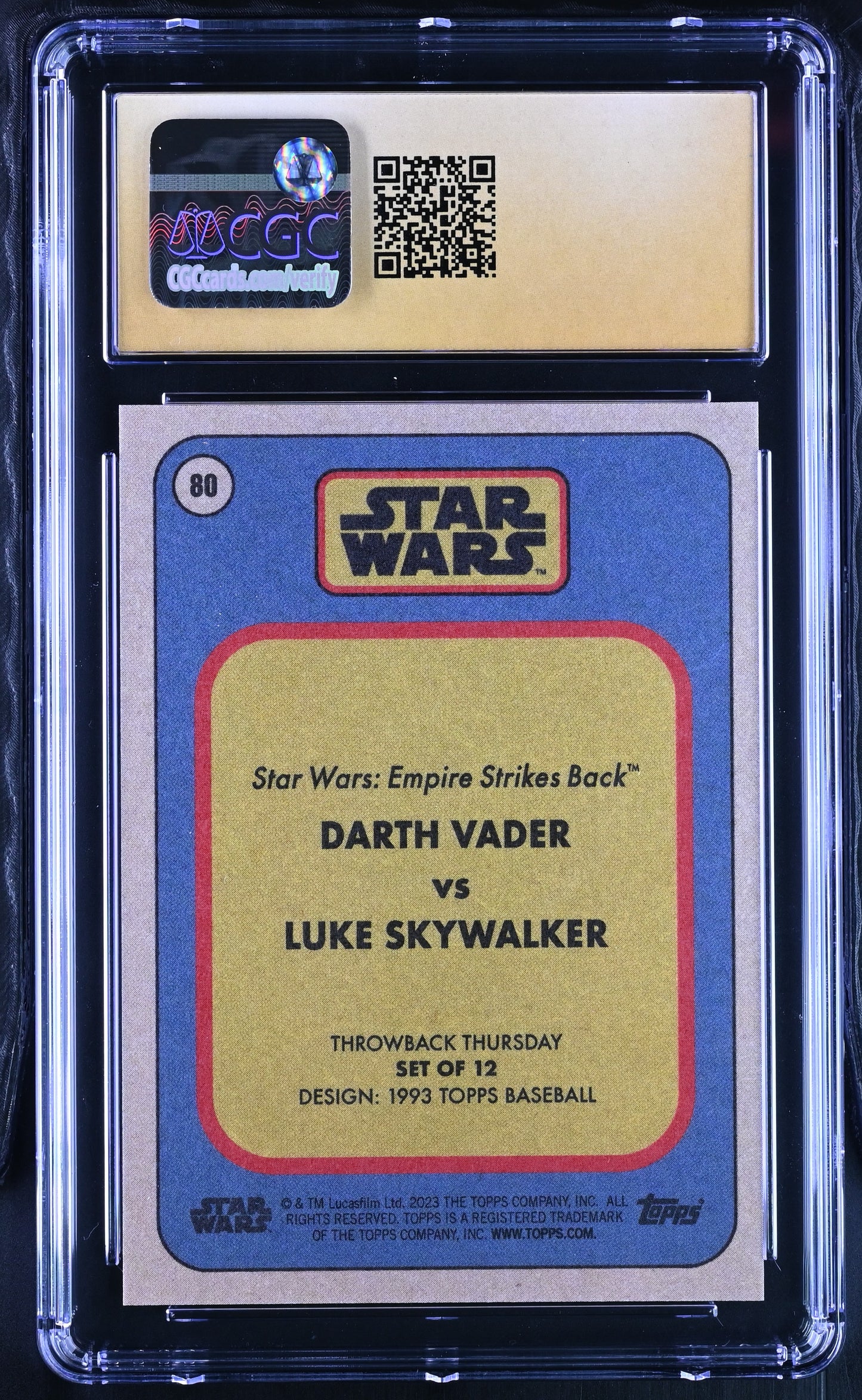 Star Wars Throwback Thursday 2023 Card #80 Luke Skywalker vs Darth Vader SP Graded CGC 10 Pristine