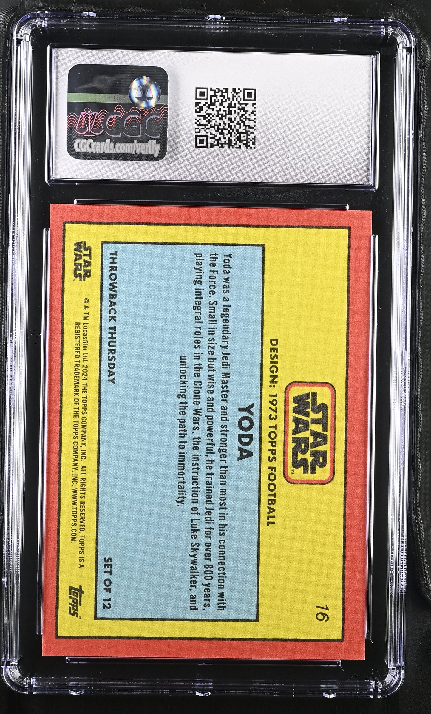 Star Wars Throwback Thursday 2024 Card #16 Yoda Bronze 07/10 CGC 10 Gem Mint