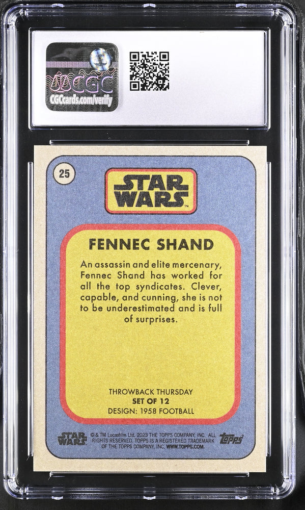 Star Wars Throwback Thursday 2023 Card #25 Silver 1/5 Fennec Shand CGC 10 Gem Mint