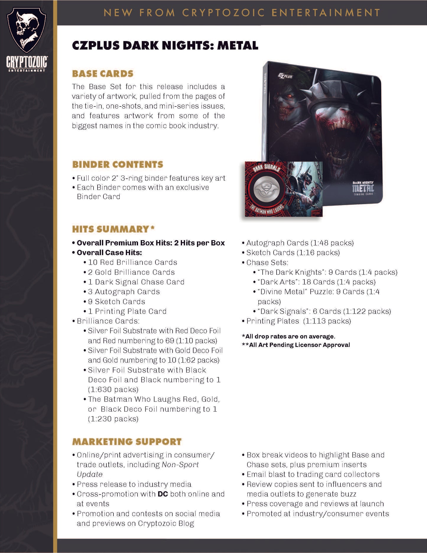 2024 Cryptozoic CZPlus Dark Nights Metal Trading Cards