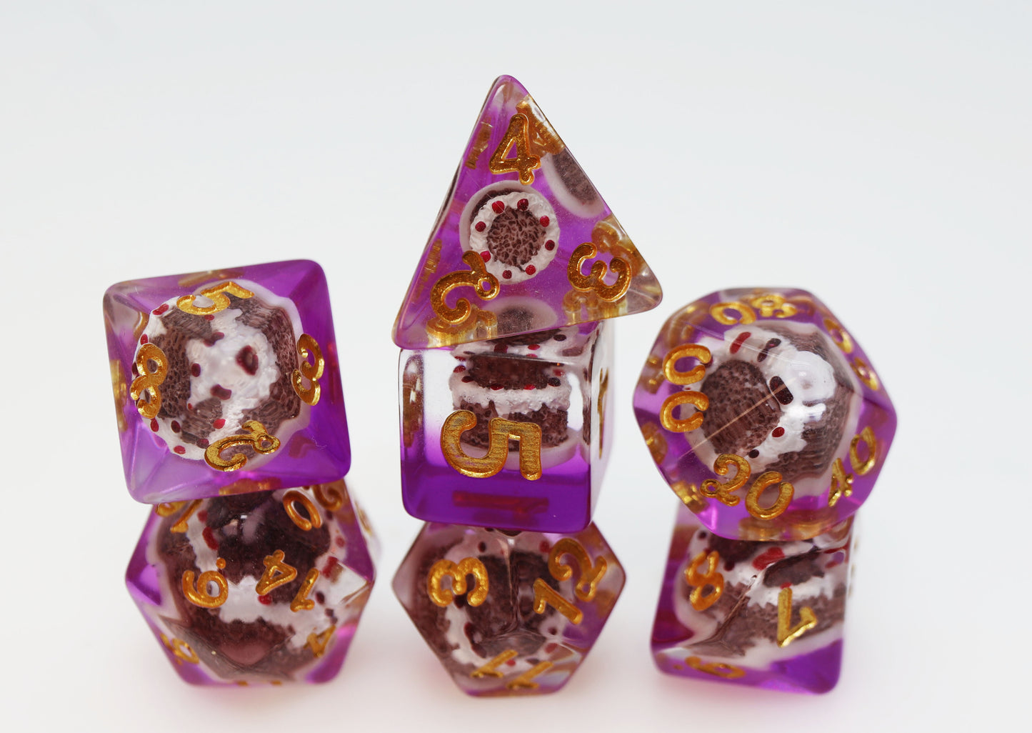 Foam Brain Pastry Pets RPG Dice & Pin Set - Chocolate Cake Piggy