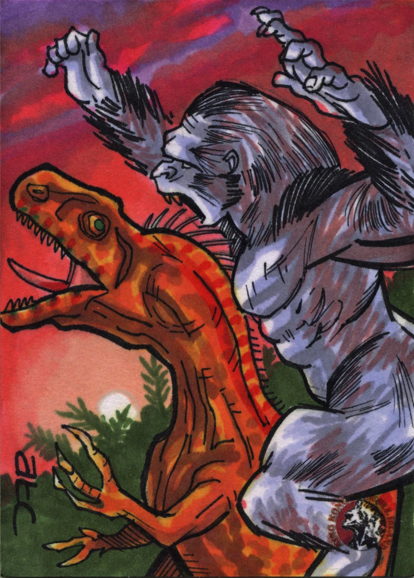 5finity JAM 2011 King Kong Sketch Card by Adam Cleveland