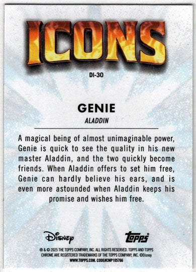 2025 Topps Chrome Disney Icons Insert Card DI-30 Genie