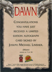 Dawn 2005 Joseph Michael Linsner Autograph Card Design 7 Of 10