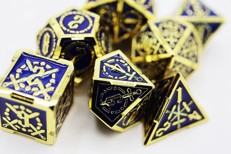 Foam Brain Metal RPG Dice Set: Crossed Swords - Deep Sea Sword