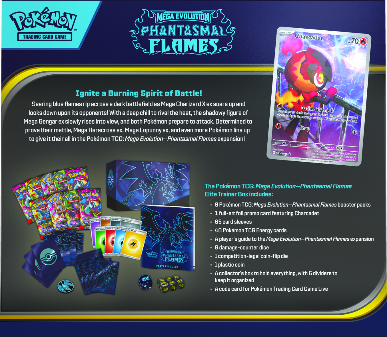 Pokemon Mega Evolution ME02: Phantasmal Flames Elite Trainer Box