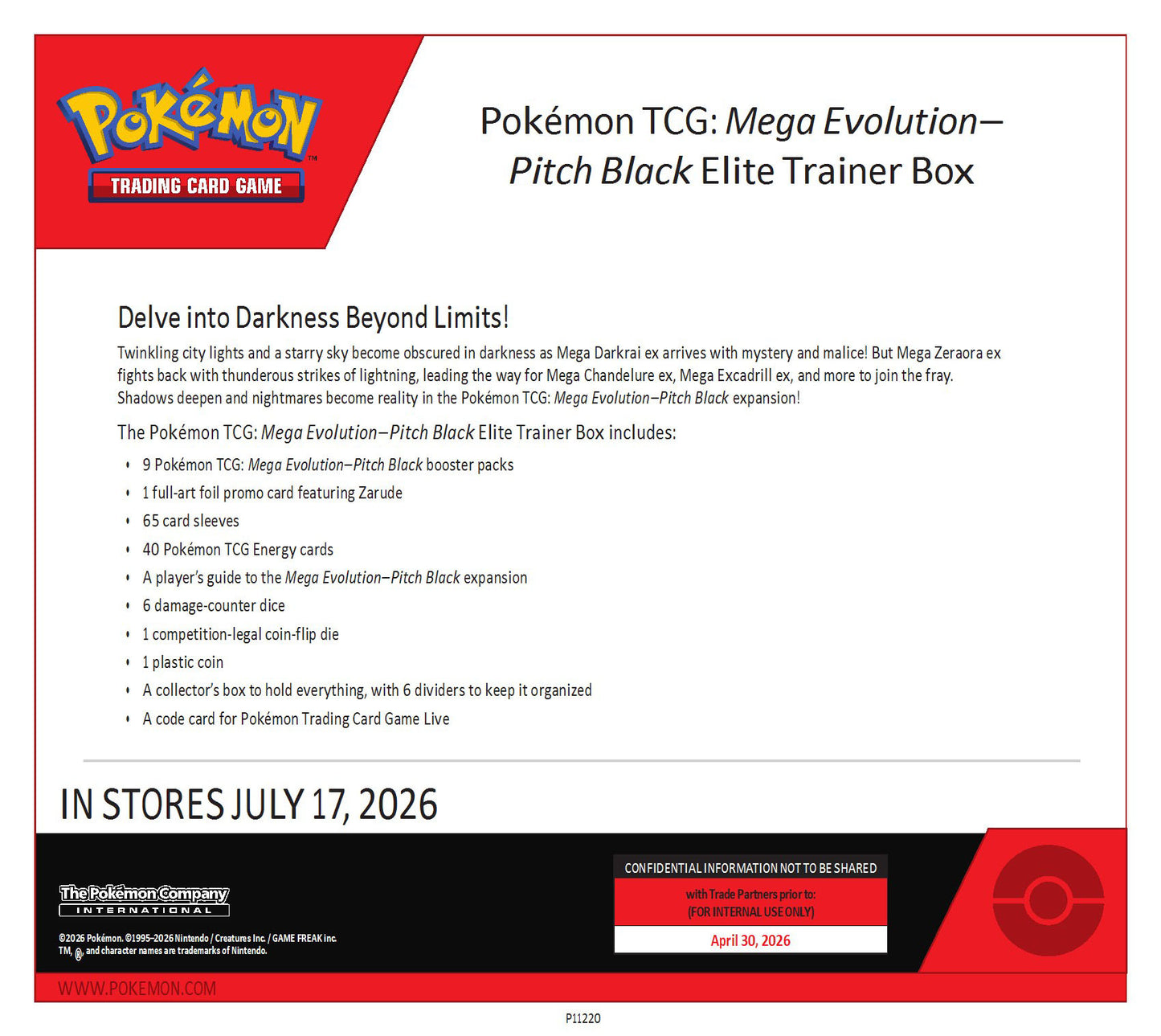 Pokemon Mega Evolution ME05: Pitch Black Elite Trainer Box