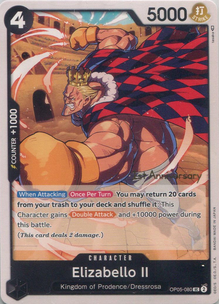 One Piece TCG Elizabello II - Awakening of the New Era: 1st Anniversary Tournament Cards