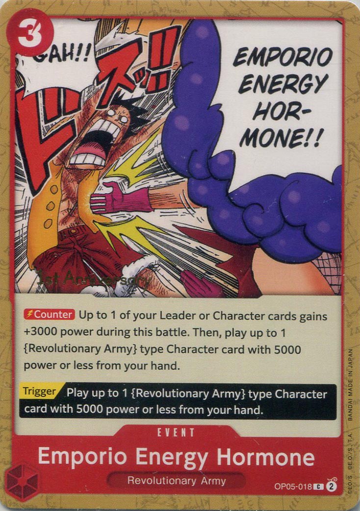 One Piece TCG Emporio Energy Hormone - Awakening of the New Era: 1st Anniversary Tournament Cards