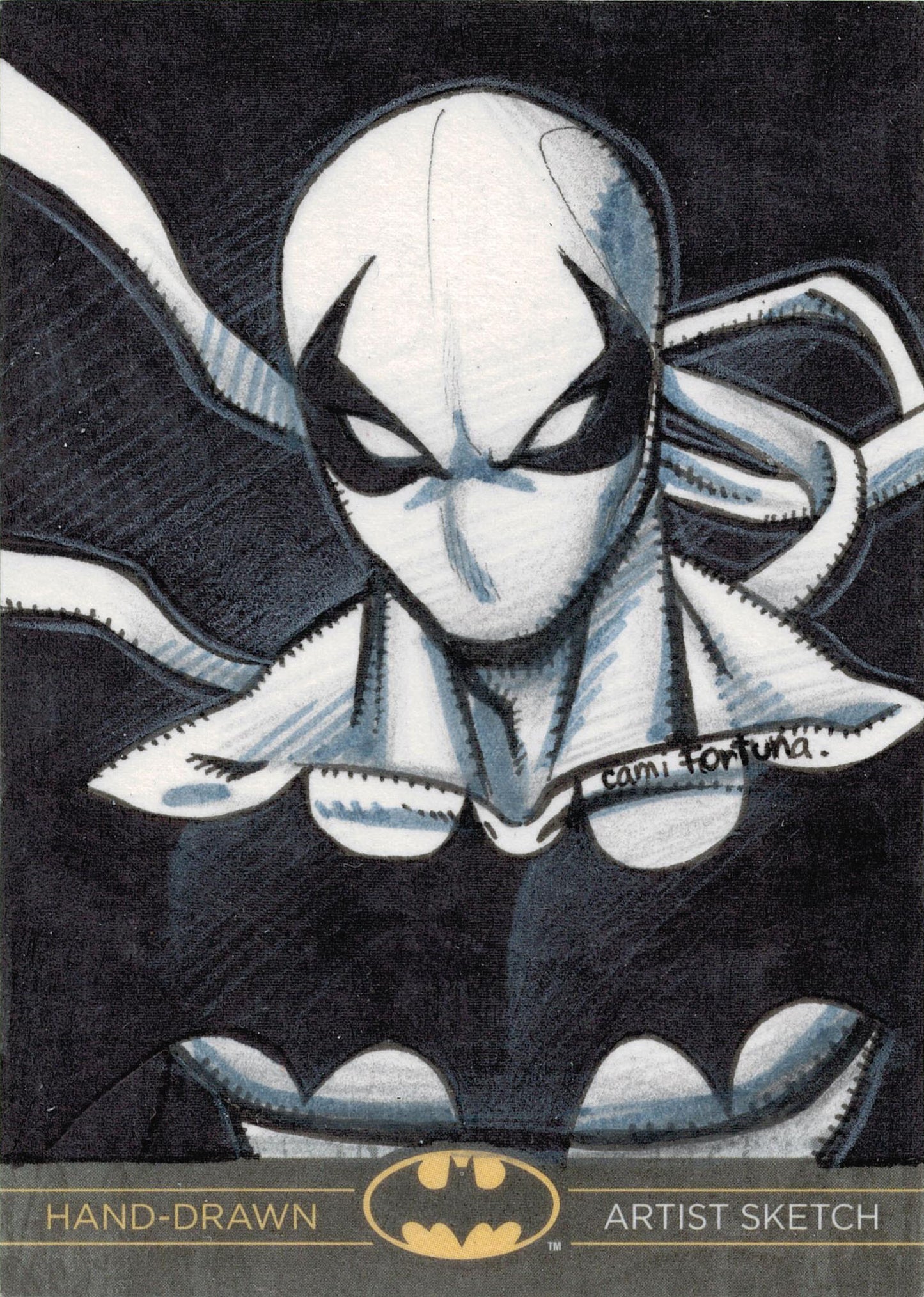 Batman The Legend Sketch Card by Camila Fortuna of Nightrunner