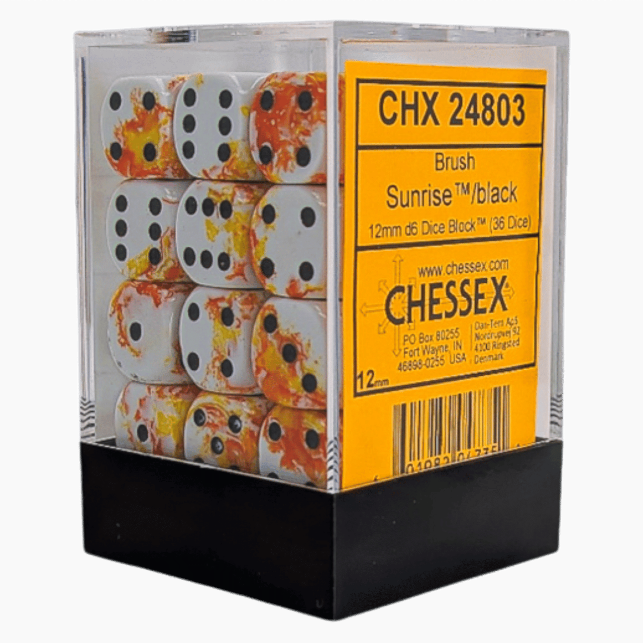 Chessex: 12mm d6 Brush - Sunrise/Black