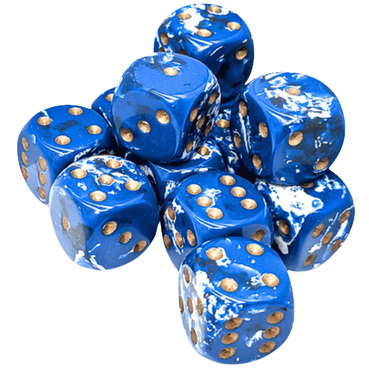 Chessex: 16mm d6 Brush - Wavebreak/Gold