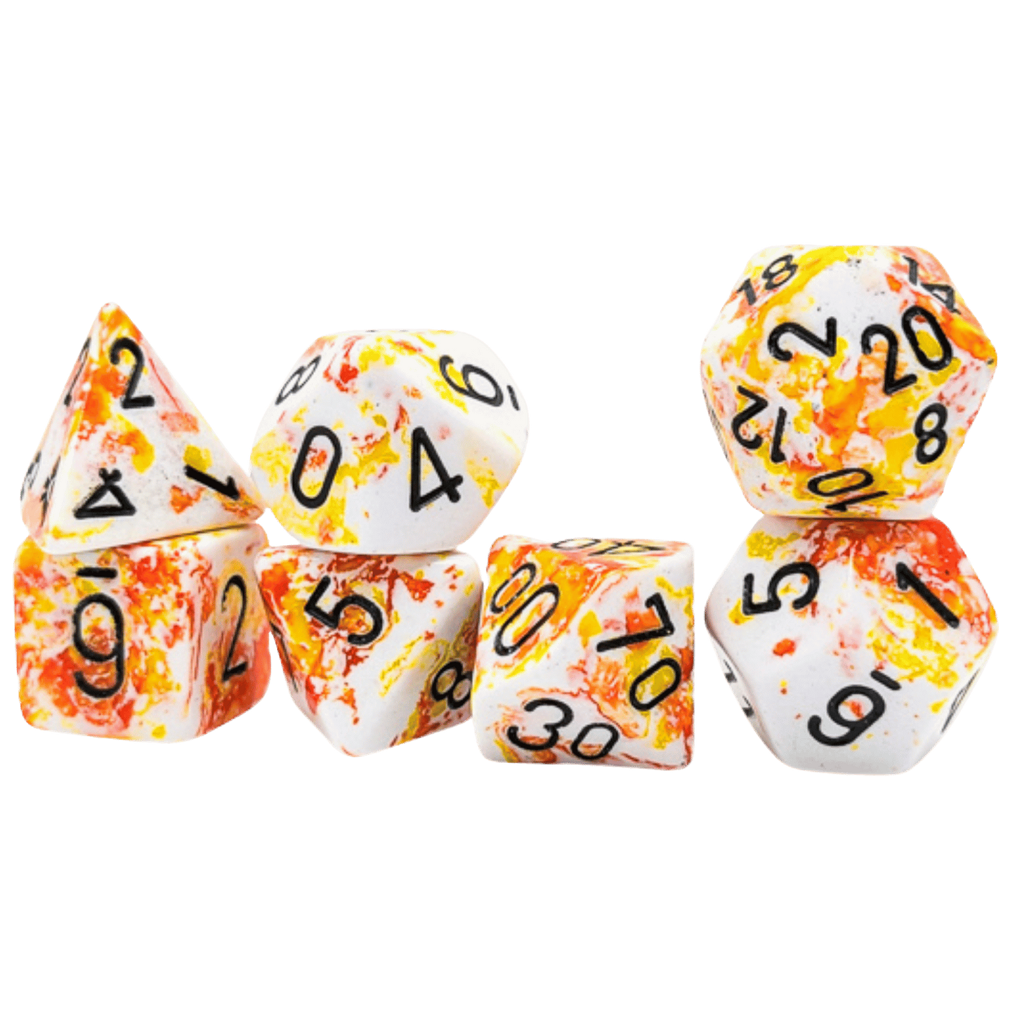 Chessex: Polyhedral 7-Die Set - Brush Sunrise/Black