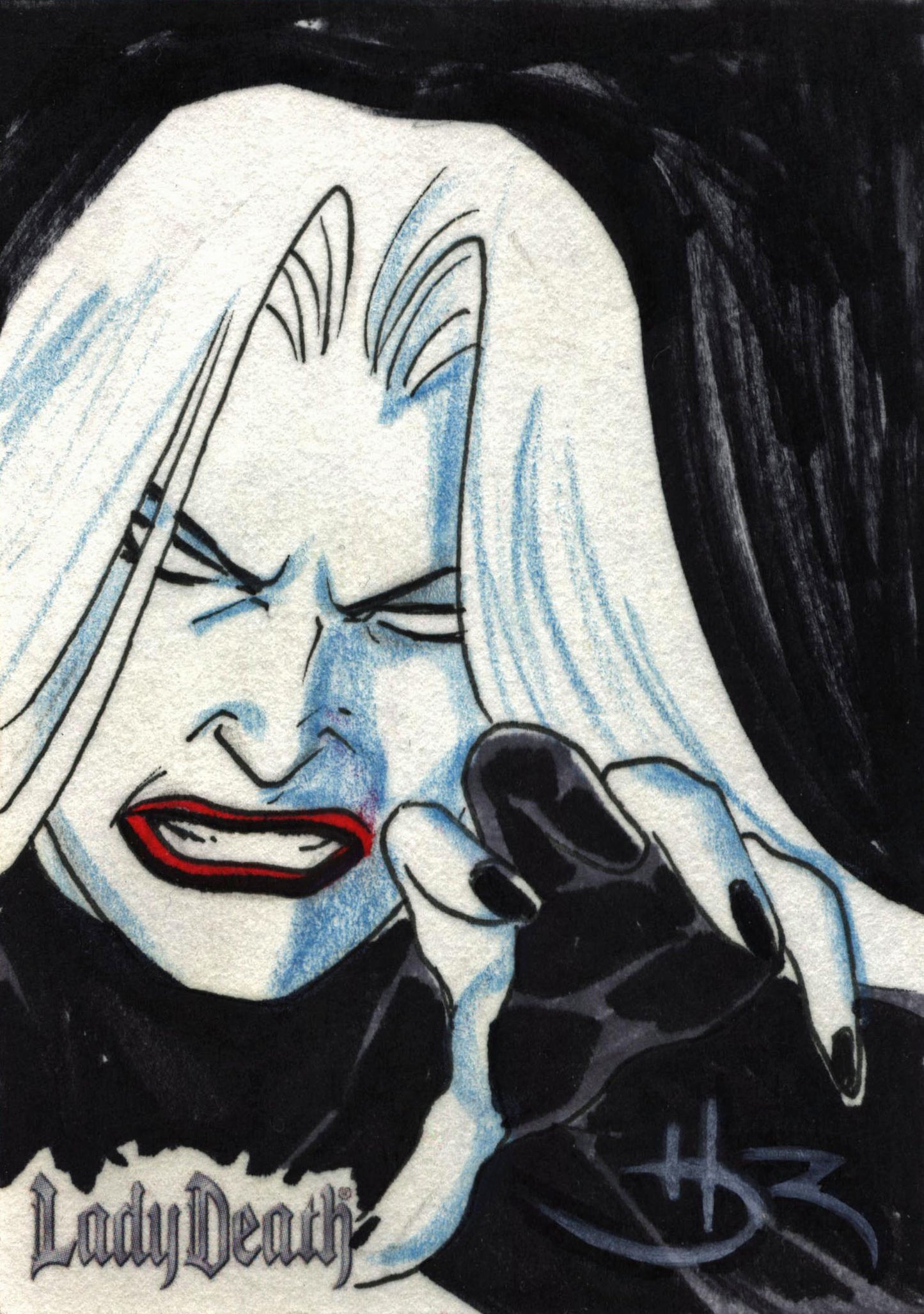 2011 5finity Lady Death Sketch Card by Daniel HDR Ver. 2