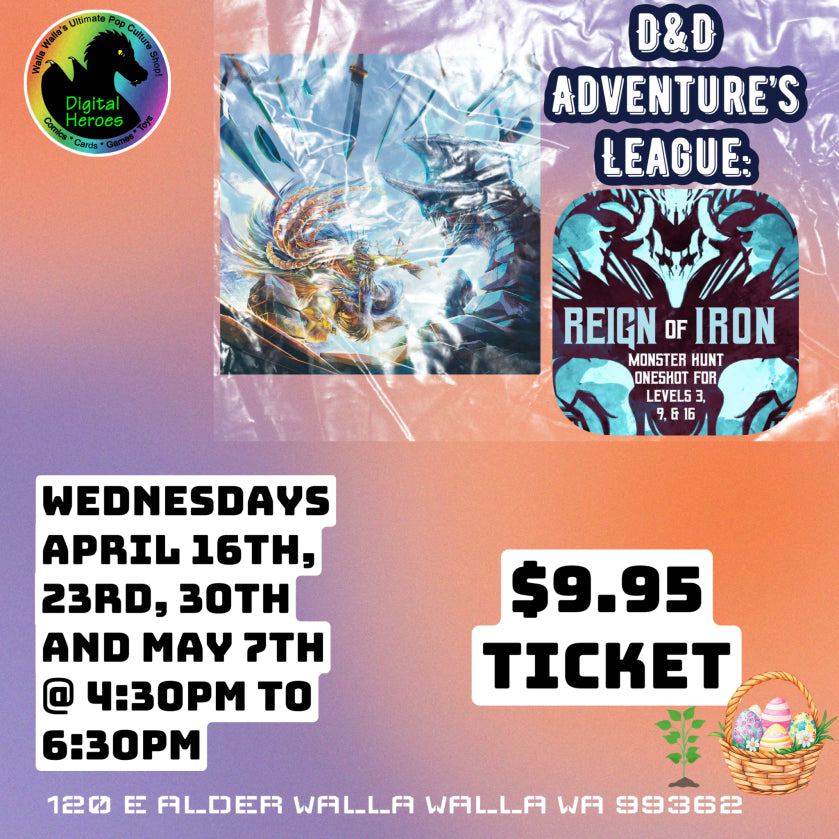 05/14/2025 4:30 PM D&D Adventurer's League: Heliana's Guide to Monster Hunting Ticket