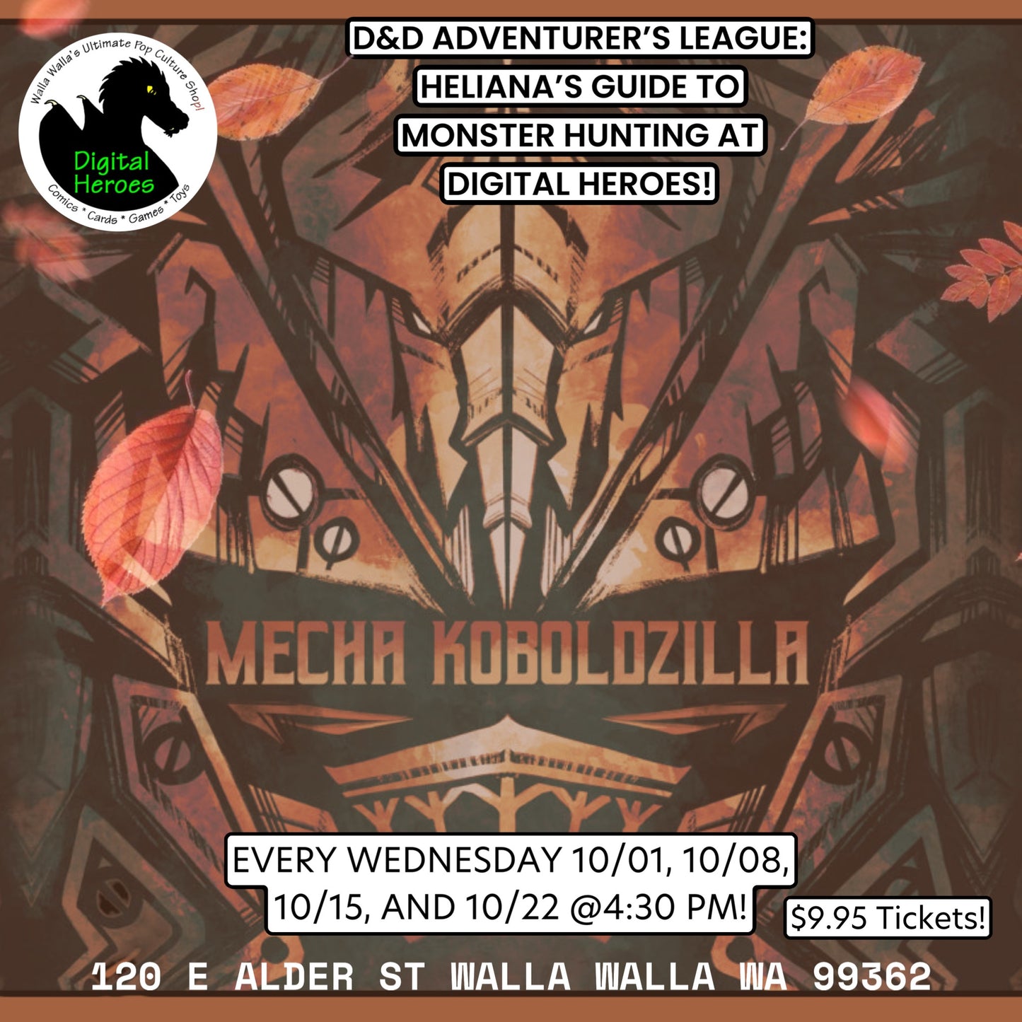 10/22/2025 4:30 PM D&D Adventurer's League: Heliana's Guide to Monster Hunting Ticket
