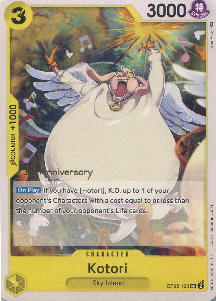 One Piece TCG Kotori - Awakening of the New Era: 1st Anniversary Tournament Cards