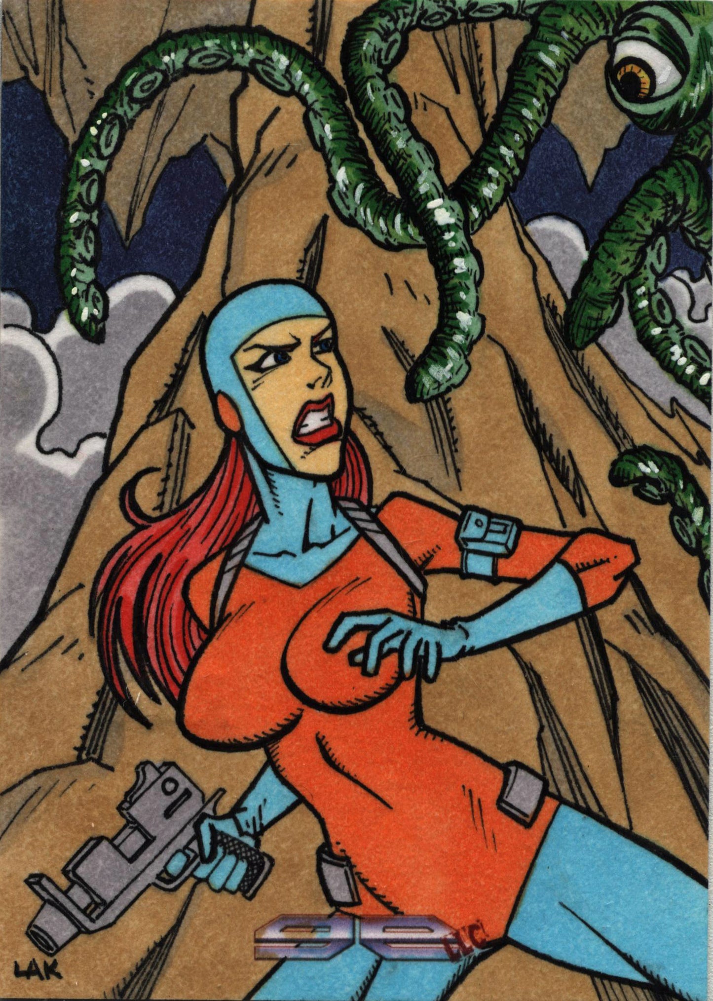 2011 5finity Galaxgals Eradication Lak Lim Rare Artist Sketch Card Ver. 2