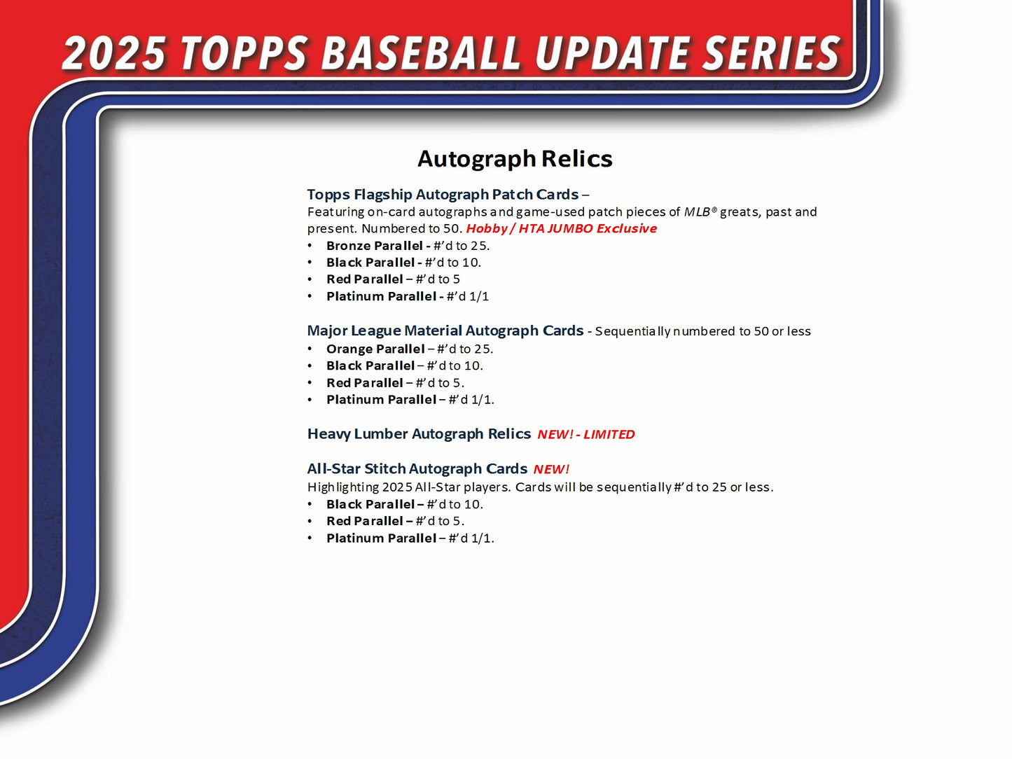 2025 Topps Update Baseball HTA Jumbo Box