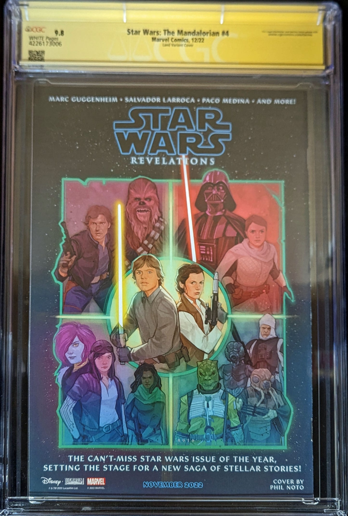 Star Wars Mandalorian #4 Greg Land Cover 1:50 CGC 9.8 Signed