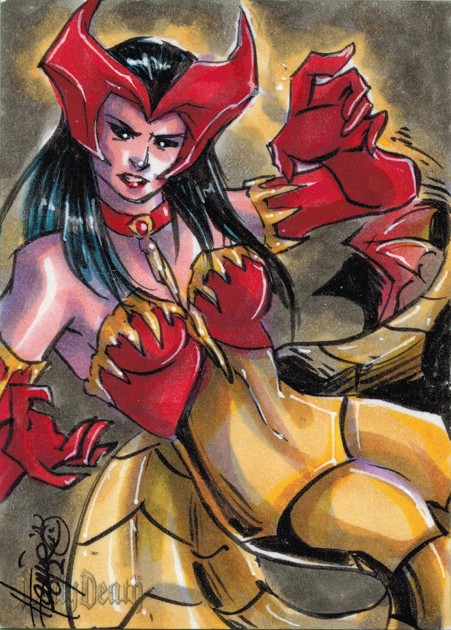 2012 5finity Lady Death Sketch Series Two Sketch Card by Hanie Mohd V2