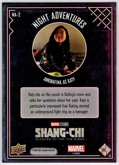 2023 Upper Deck Marvel Shang-Chi Night Adventures Red Insert Card NA-2 Awkwafina
