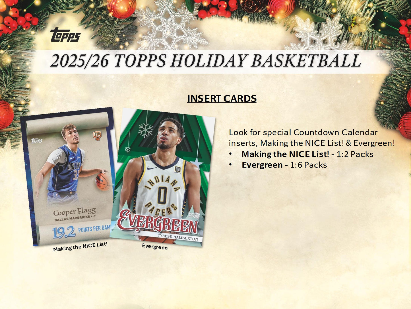 2025-26 Topps NBA Basketball Holiday Countdown Calendar
