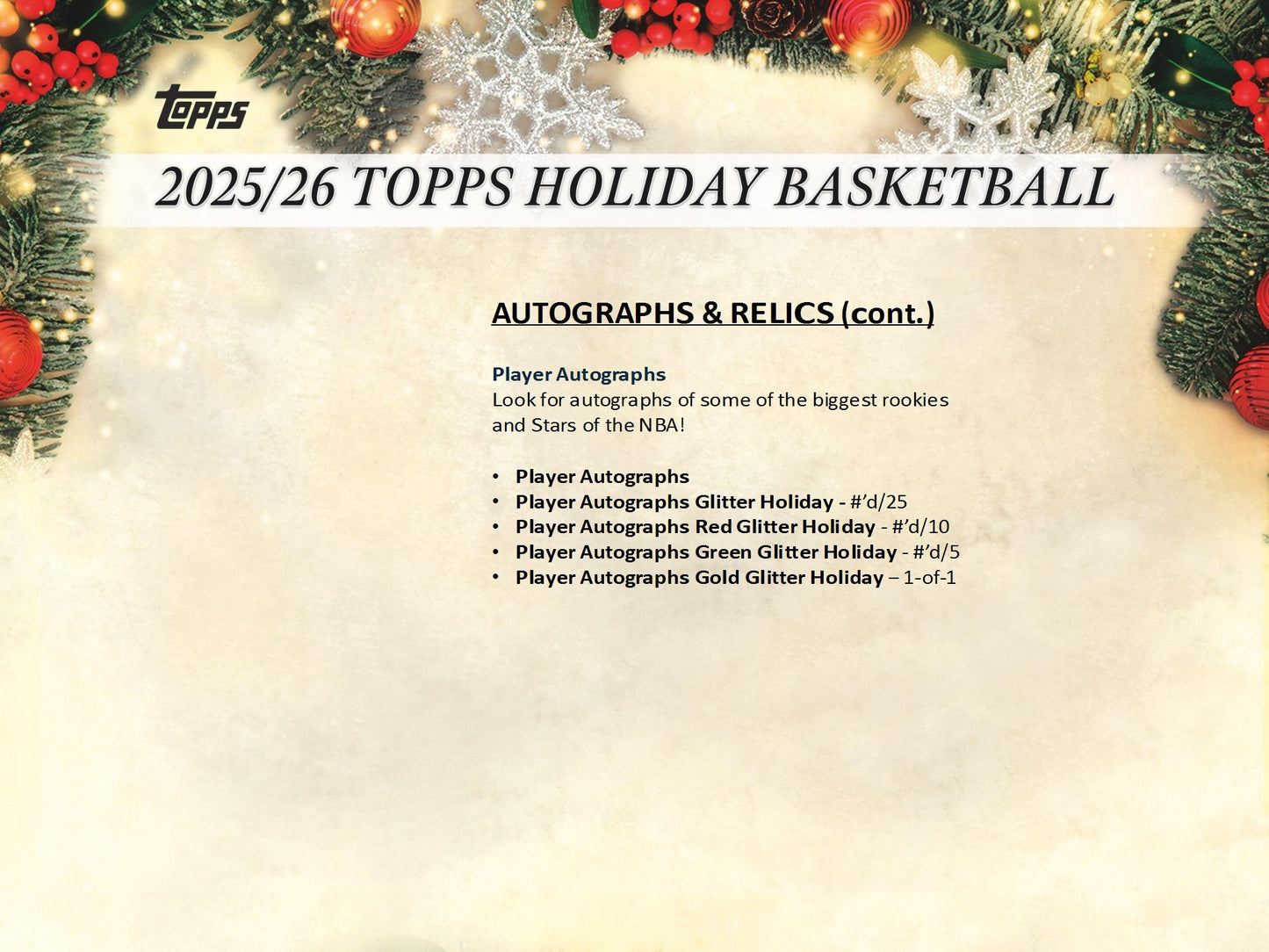 2025-26 Topps NBA Basketball Holiday Mega Box