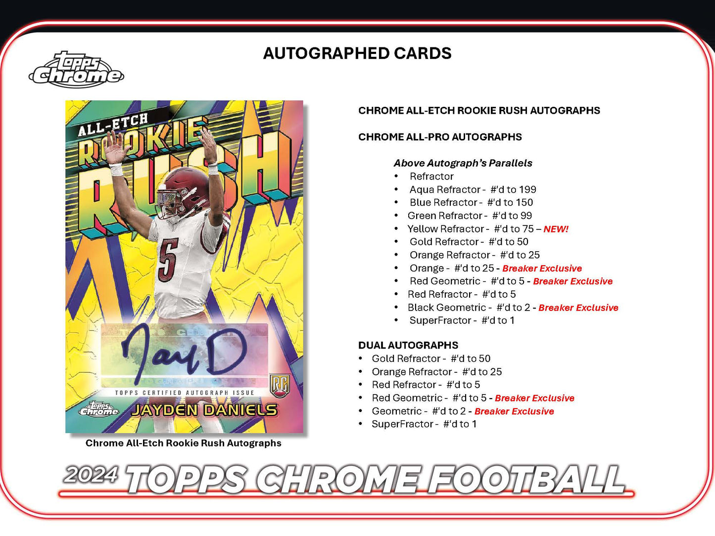 2024 Topps Chrome NFL Football Hobby Box