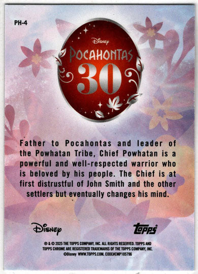 2025 Topps Chrome Disney Pocahontas 30th Anniversary Insert Card PH-4 Powhatan
