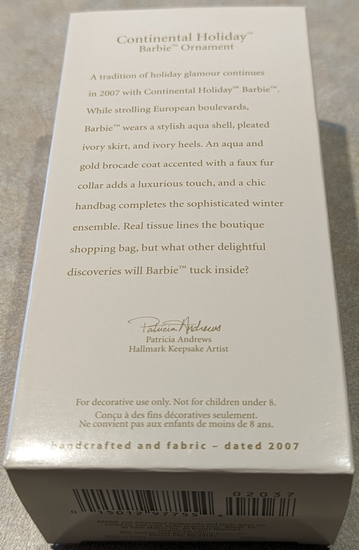 Hallmark Ornament 2007 Continental Holiday Barbie