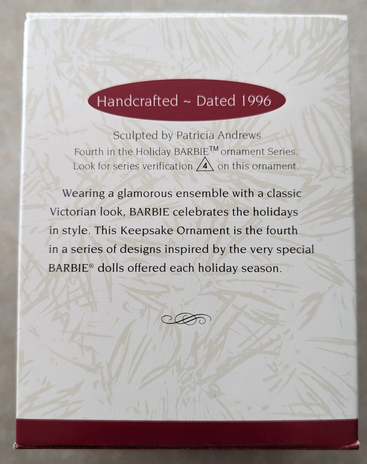 Hallmark Ornament 1996 Holiday Barbie 4th