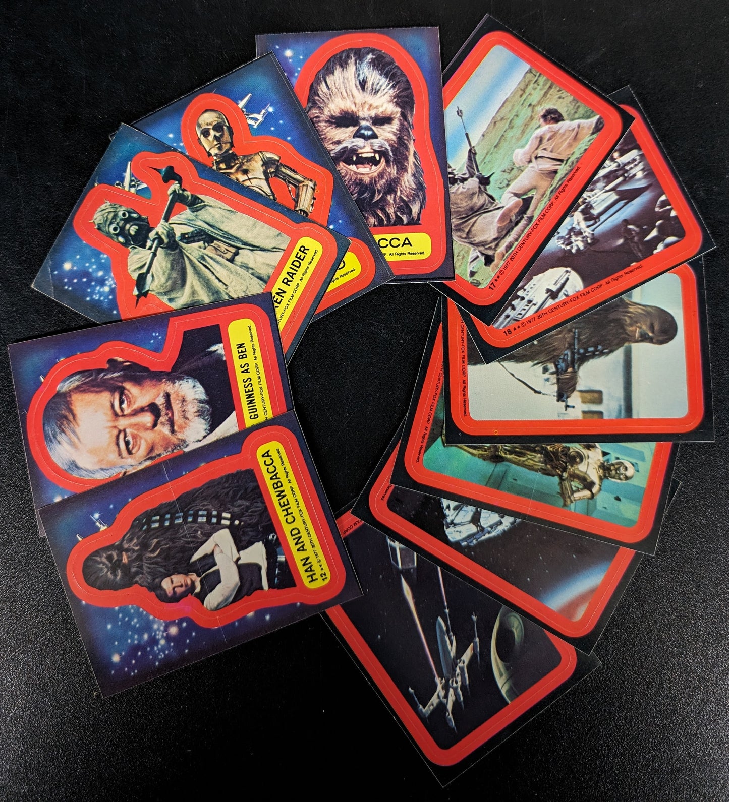 1977 Topps Star Wars Series 2 Red Set with 66 Cards and 11 Stickers