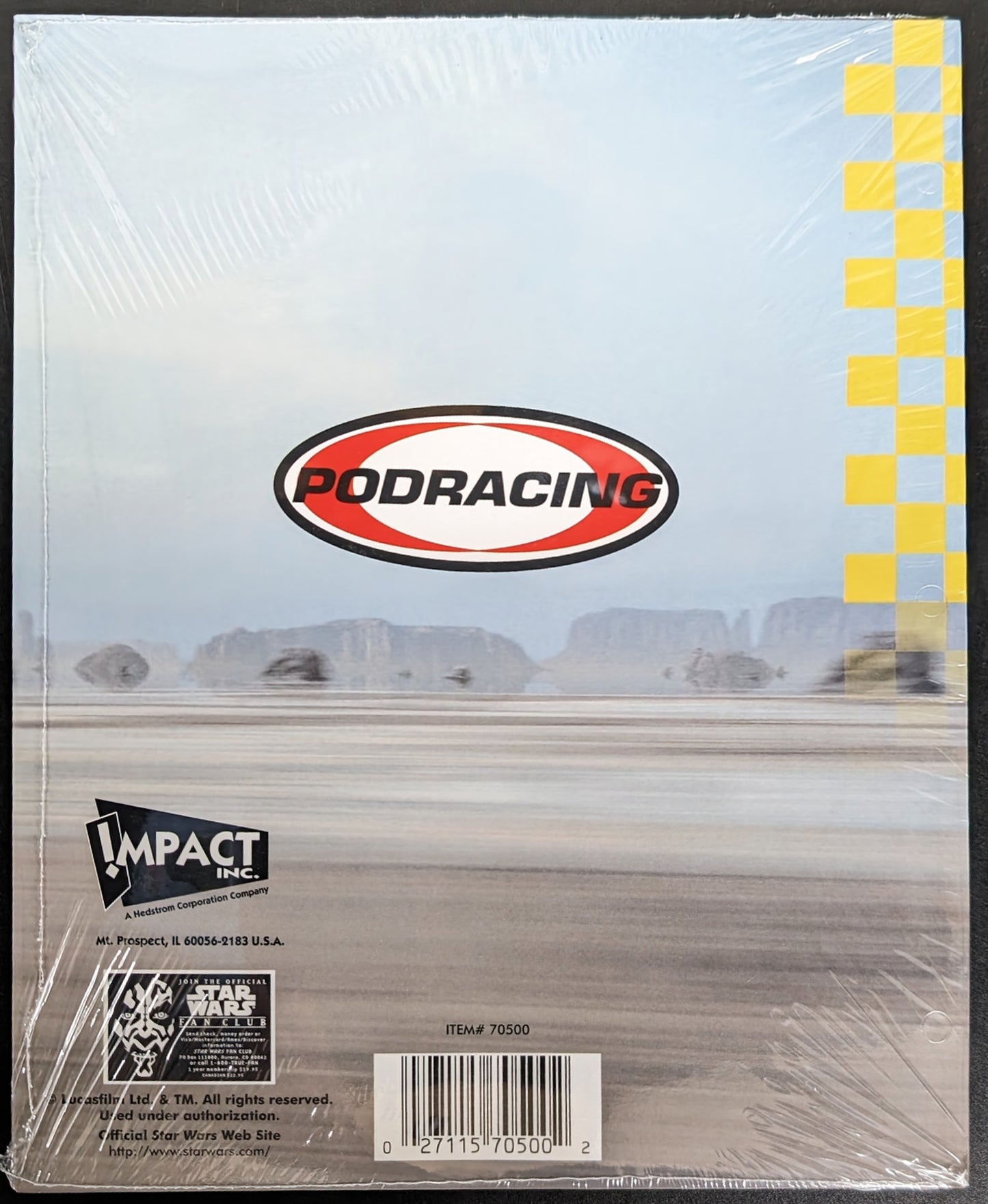 1999 Impact Star Wars Episode 1 Podracing Pocket School Portfolio